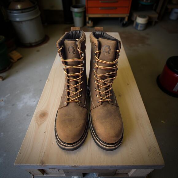 Brand New QLTY Safety Toe - Regular Toe Brown Leather Work Boot Men’s Size 12 main image 5